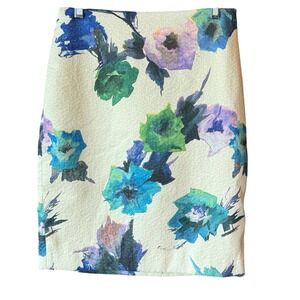 Philosophy Republic Floral A Line Skirt Size 4 Textured Zip Back Lined